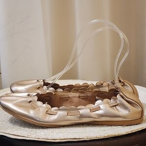 Metallic Ballet Flats Tucker + Tate Shoes Girls 4.5 Youth PINK Gold.